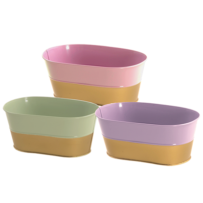 Picture of Pastel Gold Bottom Oval Planter Assortment 12"