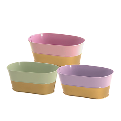 Picture of Pastel Gold Bottom Oval Planter Assortment 8"