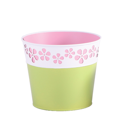 Picture of Pink and Green Daisy Cutout Pot Cover  4"