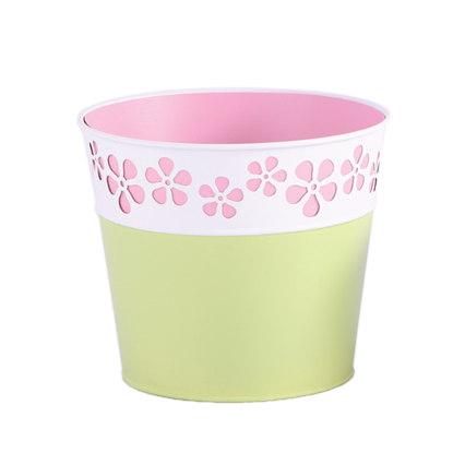 Picture of Pink and Green Daisy Cutout Pot Cover  6"