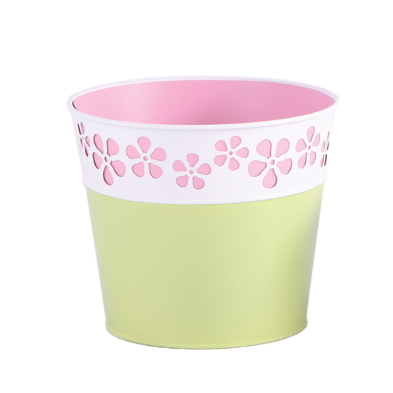 Picture of Pink and Green Daisy Cutout Pot Cover  6"