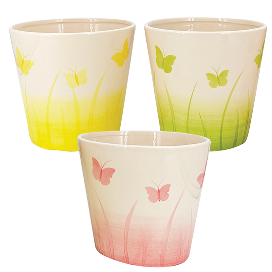Picture of Pastel Butterfly Fields Planter  Assortment 4.75"