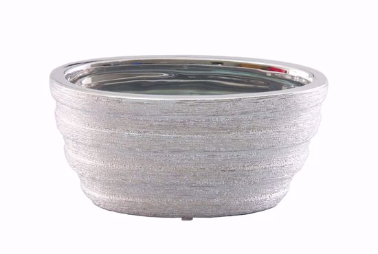 Picture of Textured Silver Oval Planter 6"