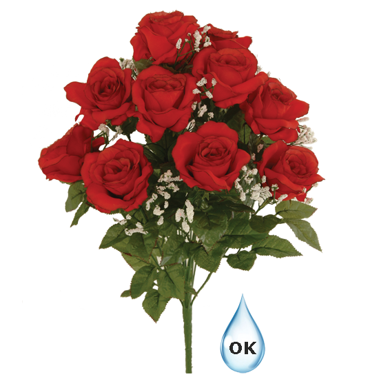 Picture of Red Rose Bush (Watertight, 14 Stems, 20")