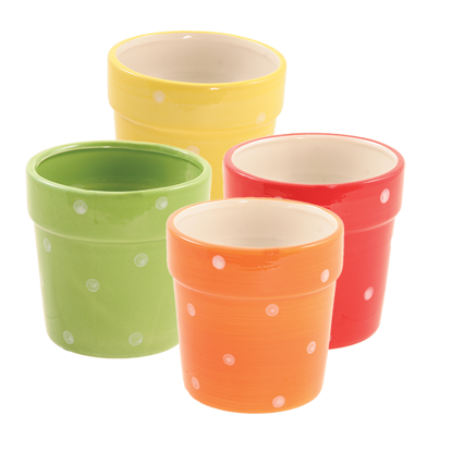 Picture of 4 Asst Polka Dot Pot 4.5"