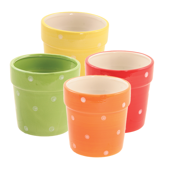 Picture of 4 Asst Polka Dot Pot 4.5"
