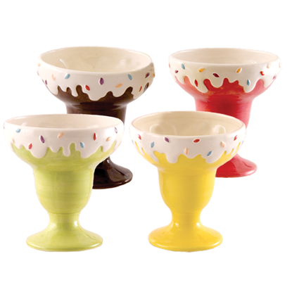 Picture of 4 Asst Ice Cream Sundae Dish Planter 4.75"
