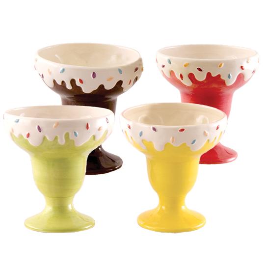 Picture of 4 Asst Ice Cream Sundae Dish Planter 4.75"