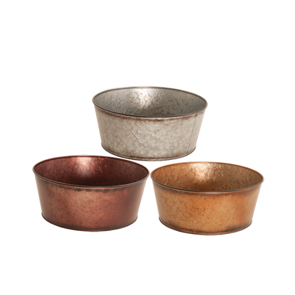 Picture of 3 Asst Metallic Tones Dish Garden 9"