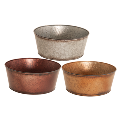 Picture of 3 Asst Metallic Tones Dish Garden 14"