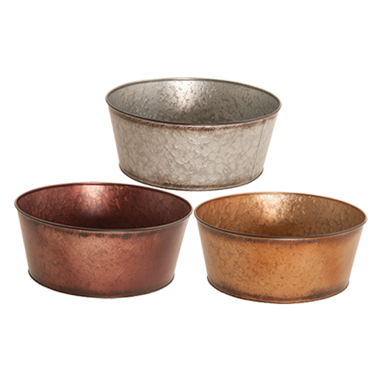 Picture of 3 Asst Metallic Tones Dish Garden 14"