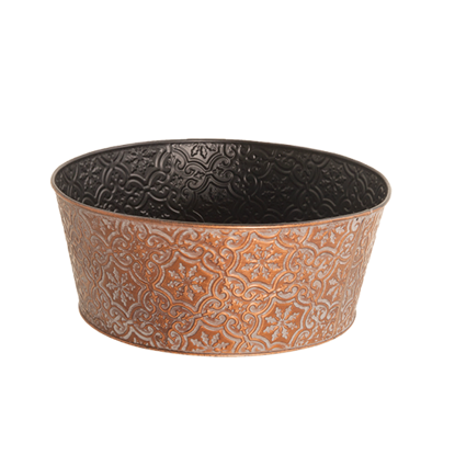 Picture of Copper Round Patterned Planter 12"