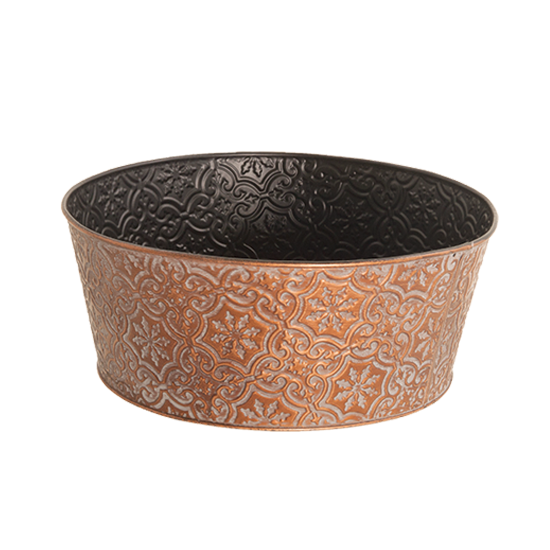 Picture of Copper Round Patterned Planter 14"