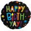 Picture of 17" 2-Sided Foil Balloon: Happy Birthday Yay