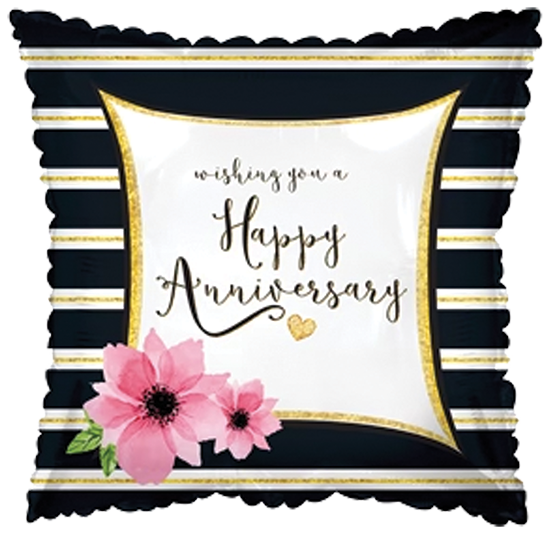 Picture of 17" 2-Sided Foil Balloon: Anniversary Stripes