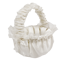 Picture of Ivory Flower Girl  Satin basket with white lace ruffle