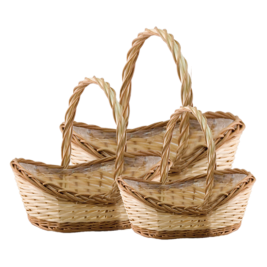 Picture of S/3 Two-Tone Boat Shaped Willow W/Handle