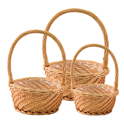 Picture of S/3 Round Willow W/Handle