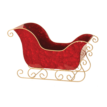 Picture of Red Metallic Patterned Sleigh W/Gold Trim