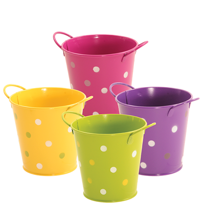Picture of 4 Asst Polka Dot Pot Cover W/Ear Handle 4"