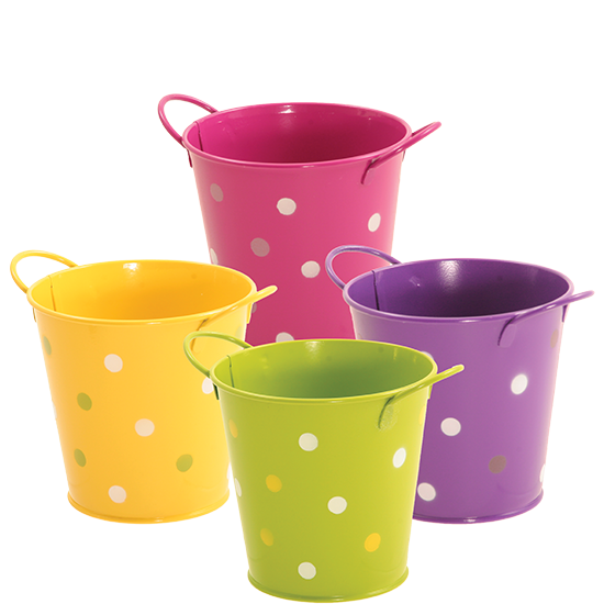 Picture of 4 Asst Polka Dot Pot Cover W/Ear Handle 4"