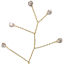 Picture of 5 Stone Gold Stem Crystal Rhinestone Spray