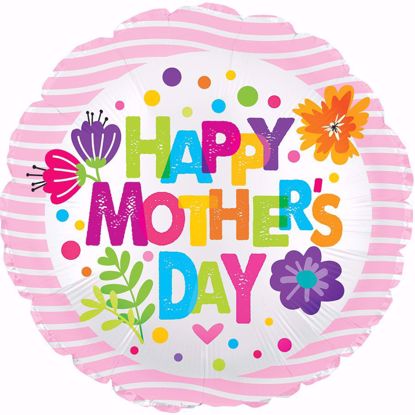 Picture of 17" 2-Sided Foil Balloon: Happy Mother's Day Dancing Font