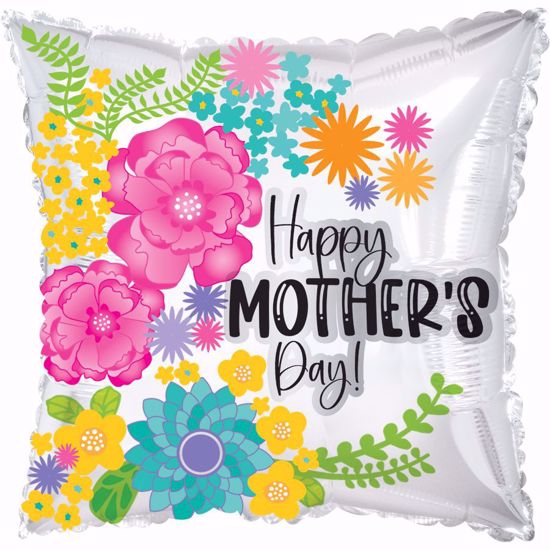 Picture of 17" 2-Sided Foil Balloon: Happy Mother's Day Floating Floral