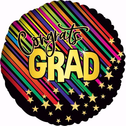 Picture of 17" 2-Sided Foil Balloon: Cascading Stars Grad