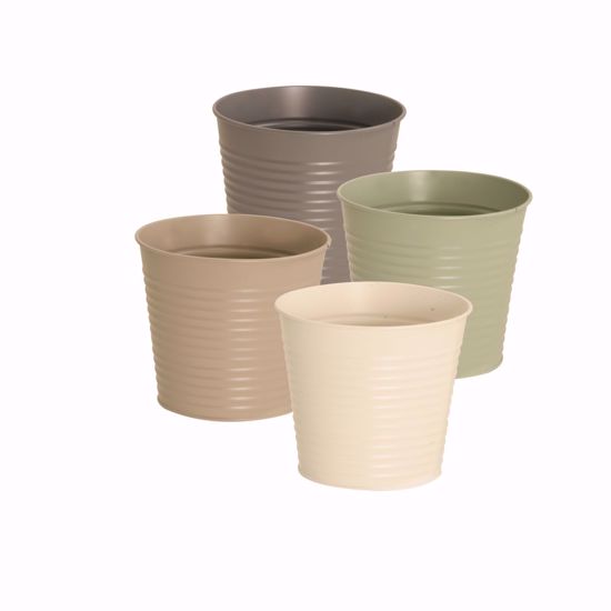 Picture of 4 Asst Earth Tone Ribbed Pot Cover 4"