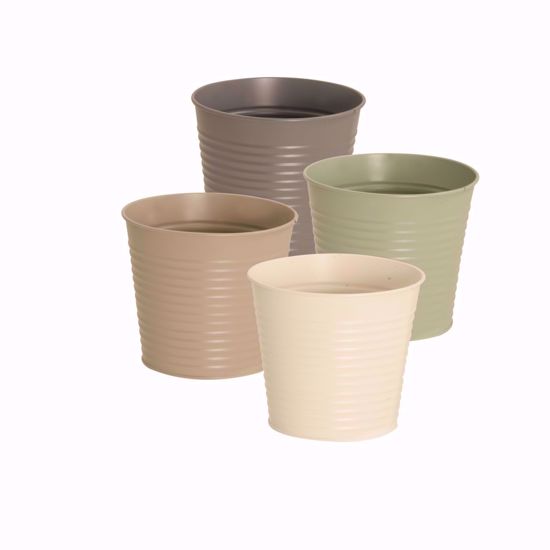 Picture of 4 Asst Earth Tone Ribbed Pot Cover 5"
