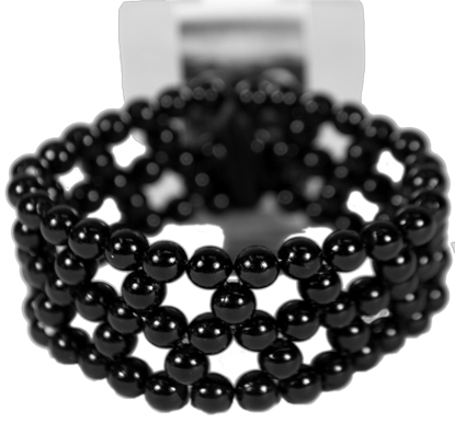 Picture of Confetti Flower Bracelet- Black
