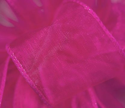Picture of #9 Deluxe Sheer Wired Ribbon - Hot Pink