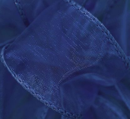 Picture of #9 Deluxe Sheer Wired Ribbon - Navy