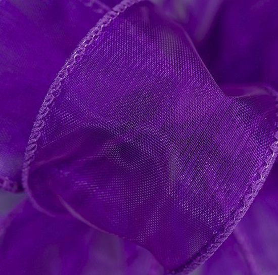 Picture of #9 Deluxe Sheer Wired Ribbon - Purple