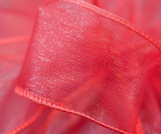 Picture of #9 Deluxe Sheer Wired Ribbon - Coral