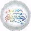 Picture of 17" 2-Sided Foil Balloon: Happy Birthday Retro Rainbows