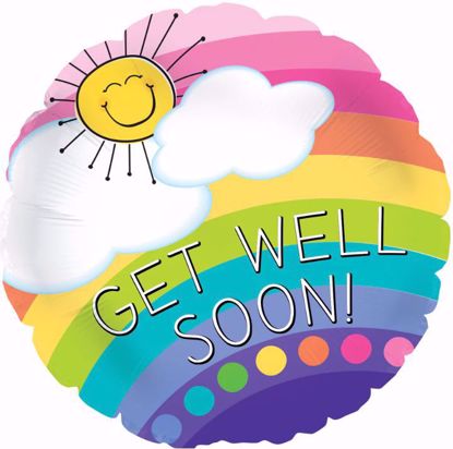 Picture of 17" 2-Sided Foil Balloon: Get Well Soon Rainbow
