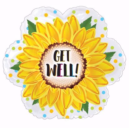 Picture of 17" 2-Sided Foil Balloon: Get Well Sunflower
