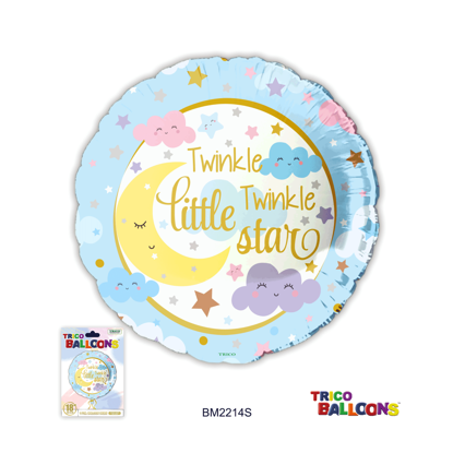 Picture of 18" 2 Sided Foil Mylar Balloon-Twinkle Little Star