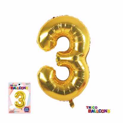Picture of 34" Mylar Foil Balloon Gold-#3