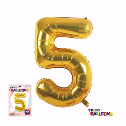 Picture of 34" Mylar Foil Balloon Gold-#5