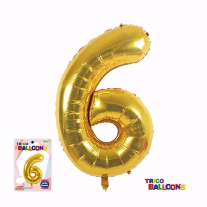 Picture of 34" Mylar Foil Balloon Gold-#6