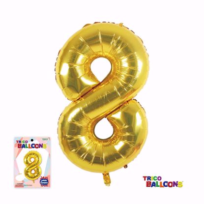 Picture of 34" Mylar Foil Balloon Gold-#8