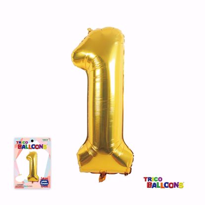 Picture of 34" Mylar Foil Balloon Gold-#1