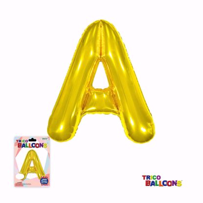 Picture of 34" Mylar Foil Balloon Gold-A