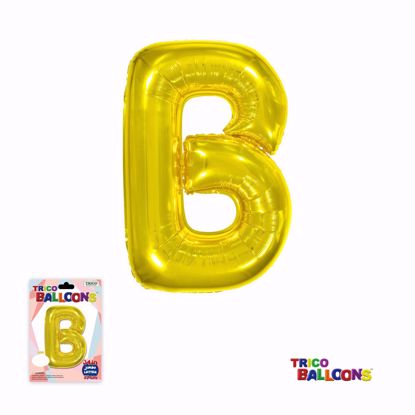 Picture of 34" Mylar Foil Balloon Gold-B