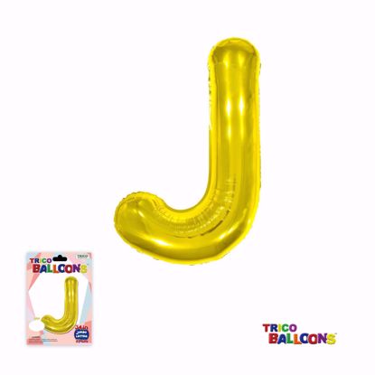 Picture of 34" Mylar Foil Balloon Gold-J