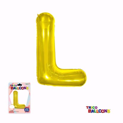 Picture of 34" Mylar Foil Balloon Gold-L