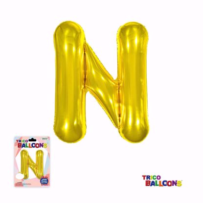 Picture of 34" Mylar Foil Balloon Gold-N